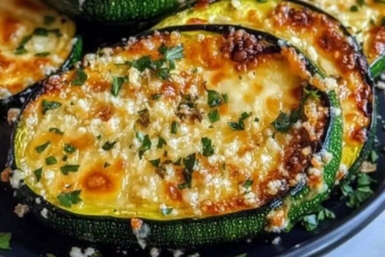 Cheesy Garlic Zucchini Steaks Recipe