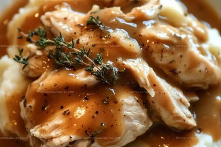 Creamy Stovetop Chicken Gravy Over Fluffy Mashed Potatoes Recipe