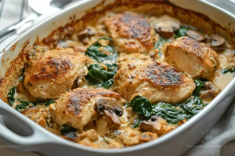 Chicken Spinach Mushroom Bake Recipe