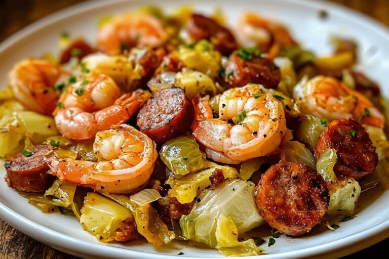 Fried Cabbage with Shrimp & Sausage Recipe