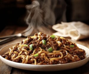 Volcanic Mongolian Ground Beef Noodles Recipe