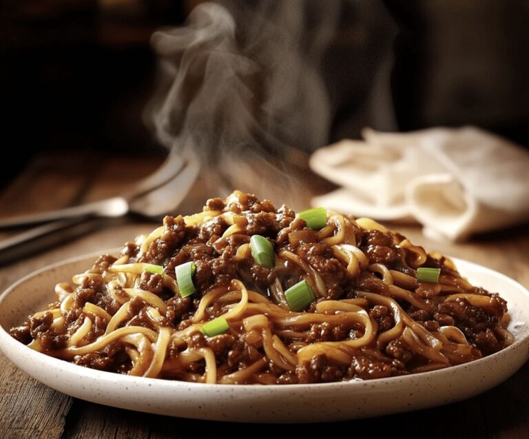 Volcanic Mongolian Ground Beef Noodles Recipe