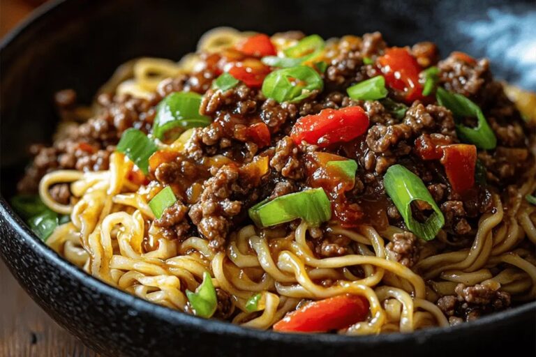 Mongolian Noodles with Ground Beef Recipe