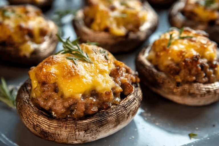 Sausage and Cheese Stuffed Mushrooms Recipe