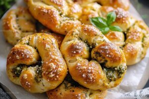 Pesto Garlic Butter Pretzel Knots Recipe