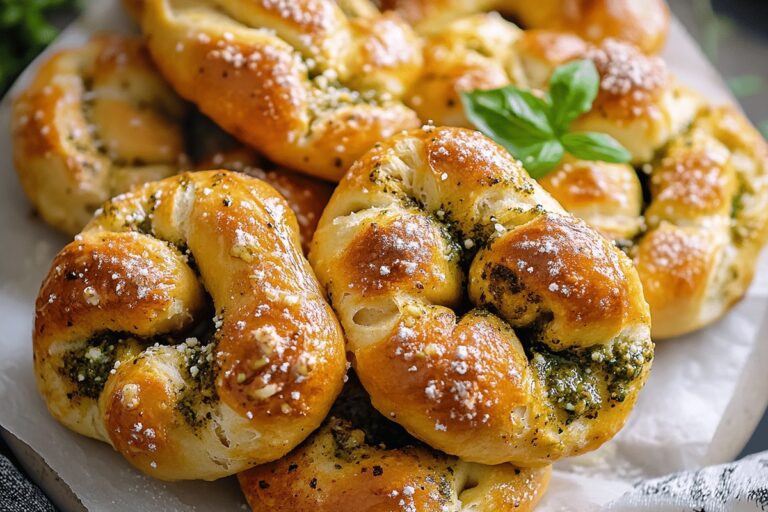 Pesto Garlic Butter Pretzel Knots Recipe