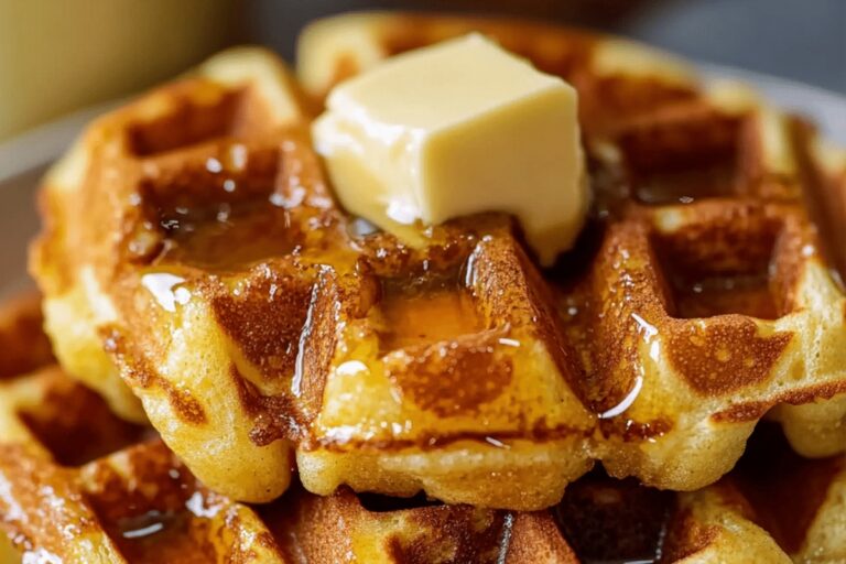 Cornbread Waffle Bites with Honey Butter Syrup Recipe
