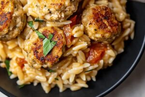 Marry Me Chicken Meatballs with Risoni (Orzo) Recipe