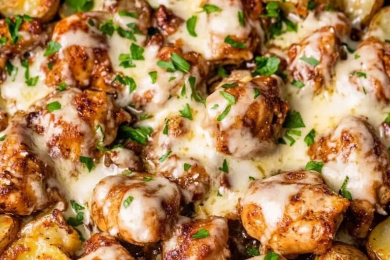 Cheesy Skillet Garlic Parmesan Chicken & Potatoes Recipe