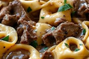 Philly Cheesesteak Tortellini Pasta Recipe