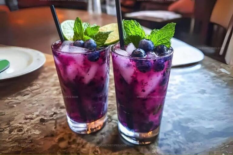 Blueberry Basil Lemon Lavender Mocktail Recipe