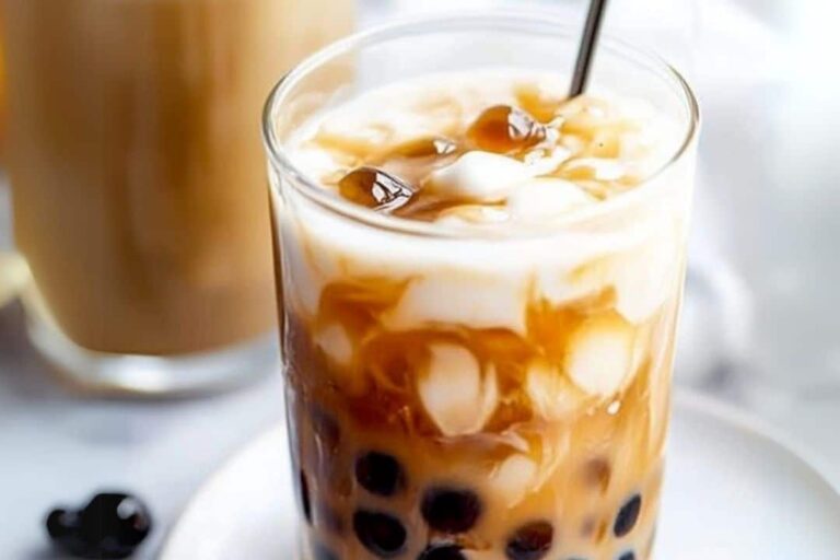 Brown Sugar Bubble Tea with Homemade Boba Pearls Recipe