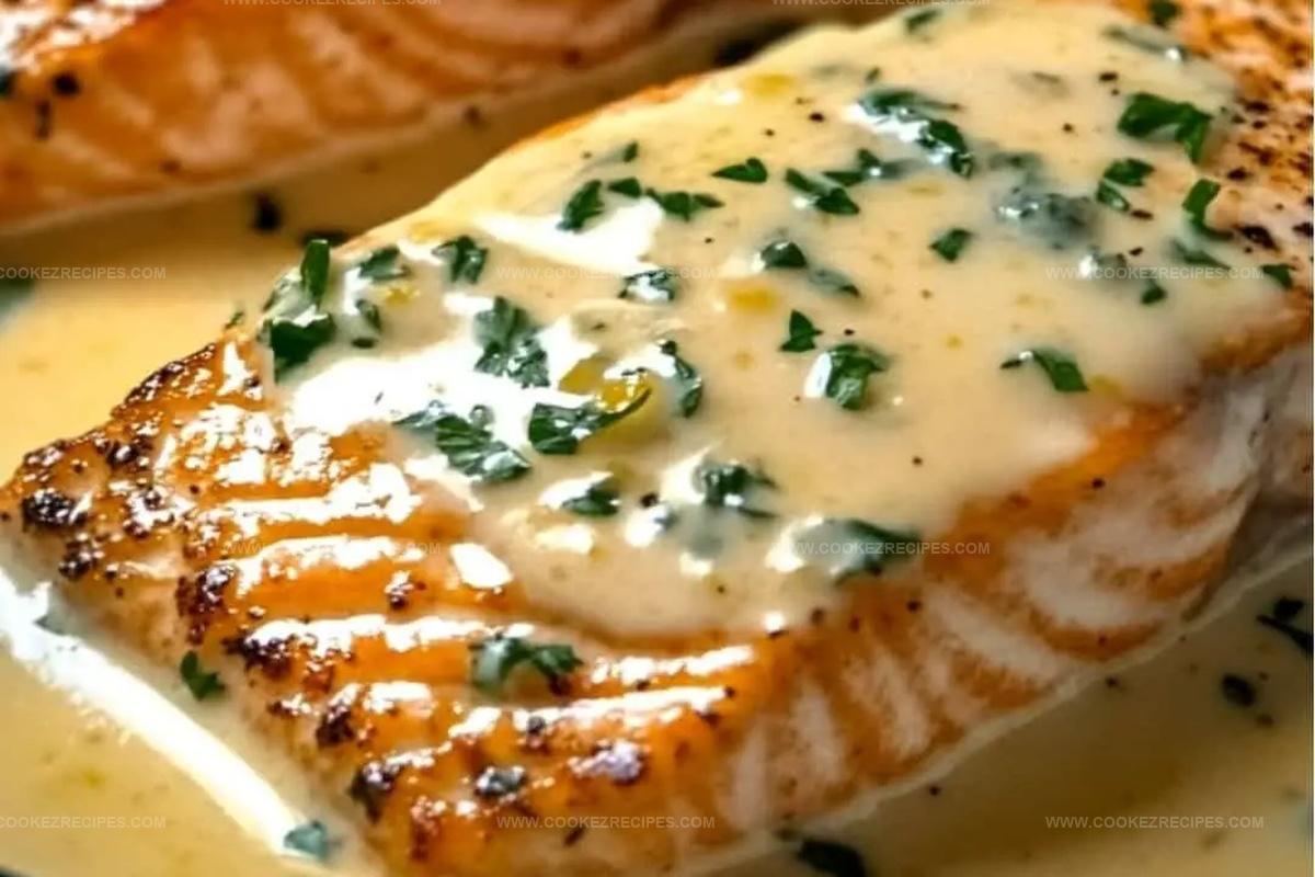 Simple Baked Salmon with Zesty Lemon Butter Cream Sauce Recipe