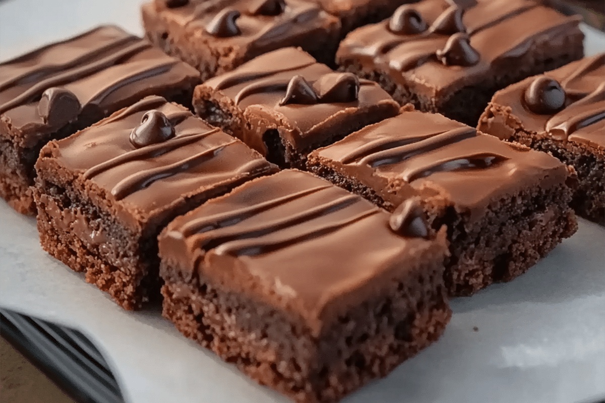 No Bake Chocolate Chip Brownie Bars Recipe