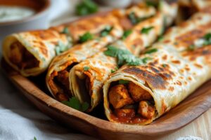 Chicken Tikka Paratha Rolls Recipe