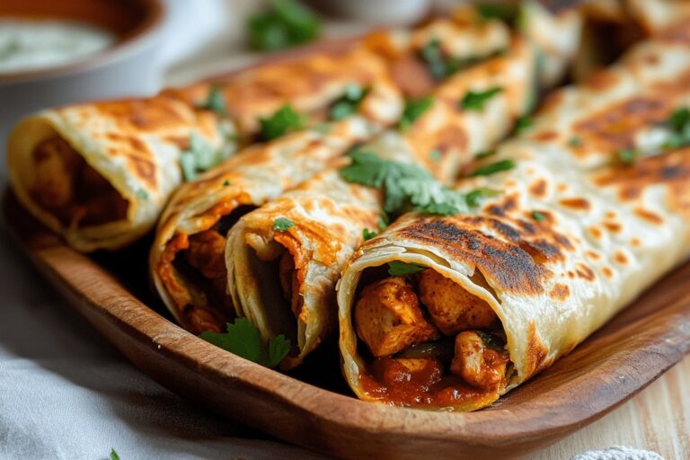 Chicken Tikka Paratha Rolls Recipe