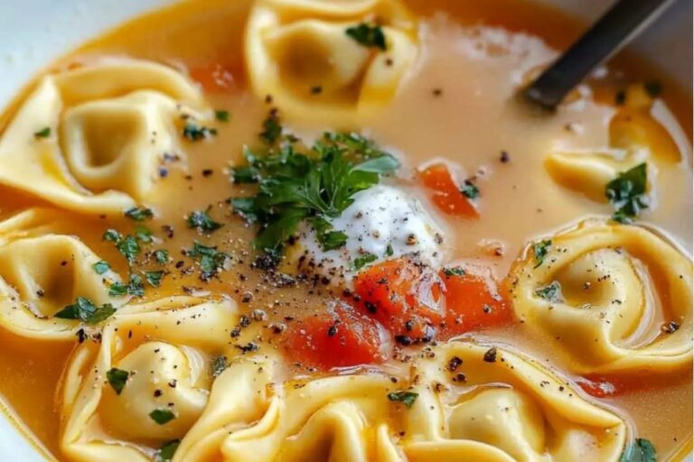 Warm and Comforting Homemade Tortellini Soup Recipe