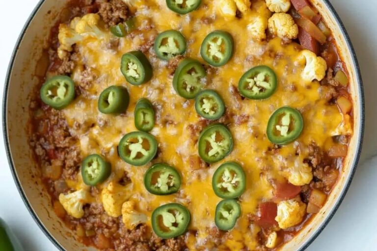 Tex-Mex Beef Cauliflower Skillet Recipe