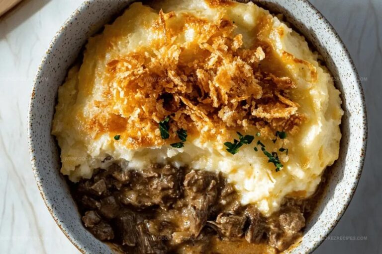 Beef Stroganoff Cottage Pie with Crispy Parmesan Topping Recipe