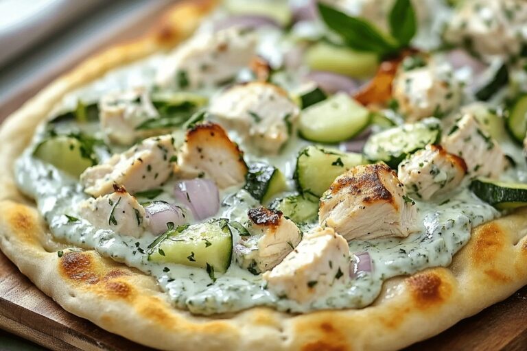 Tzatziki Chicken Naan Pizza Recipe