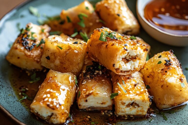 Oven-Fried Feta Rolls with Chili Honey Recipe