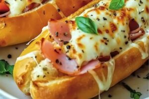 Melty Ham and Mozzarella-Stuffed Baguette Treats Recipe