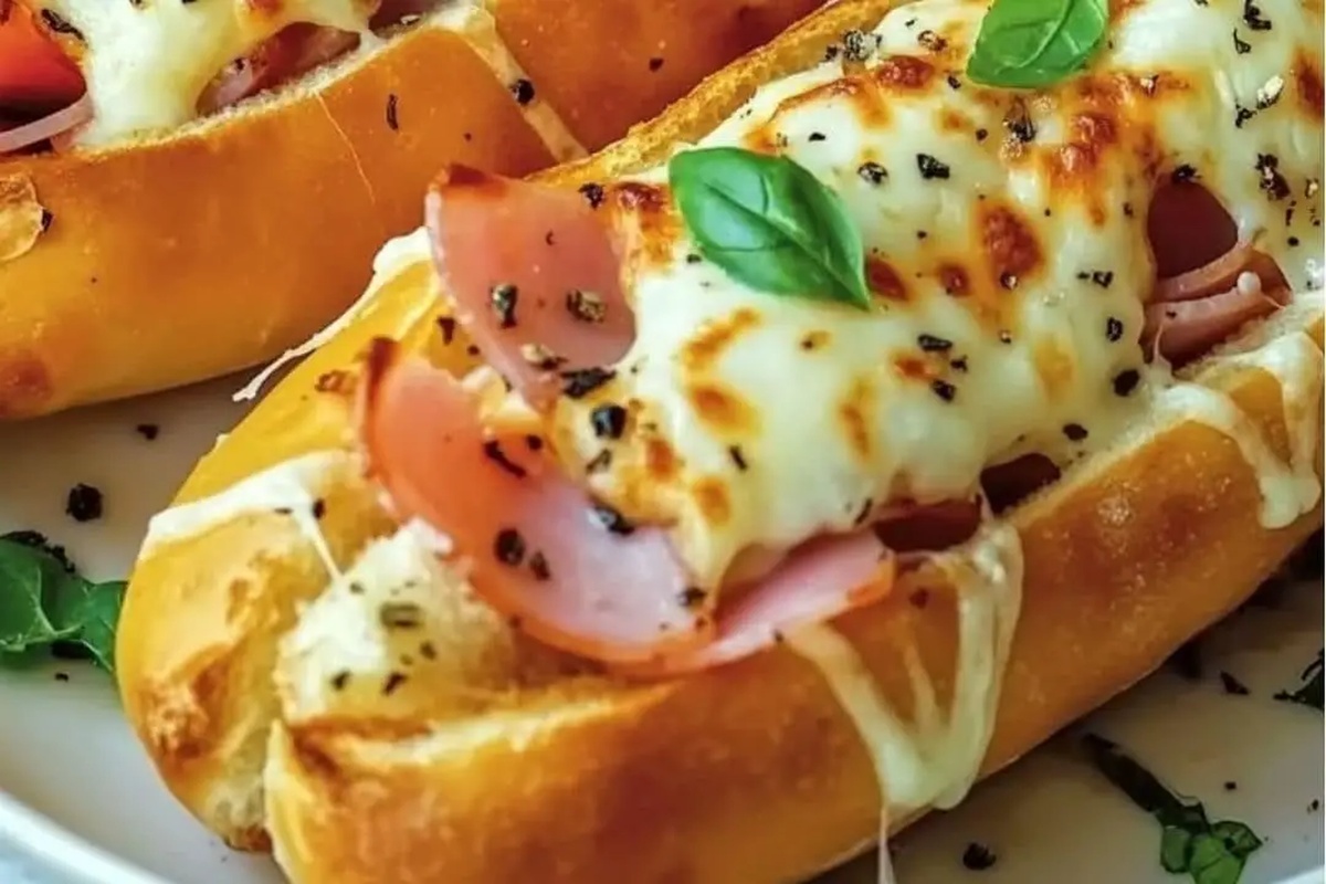 Melty Ham and Mozzarella-Stuffed Baguette Treats Recipe