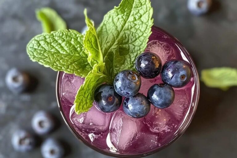 Sparkling Blueberry Ginger Mocktail Recipe