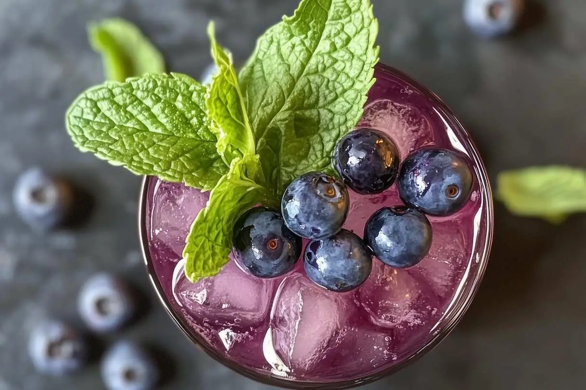 Sparkling Blueberry Ginger Mocktail Recipe
