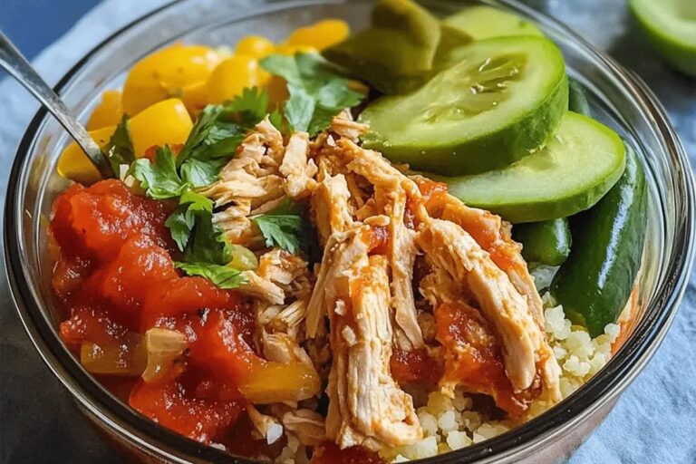Salsa Shredded Chicken Meal Prep Bowls Recipe