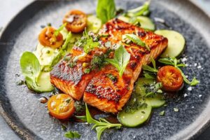 Herby Harissa Marinated Salmon Recipe