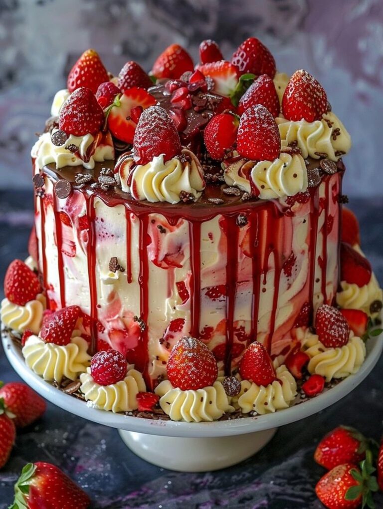 Easy Strawberry Seismic Cake Recipe