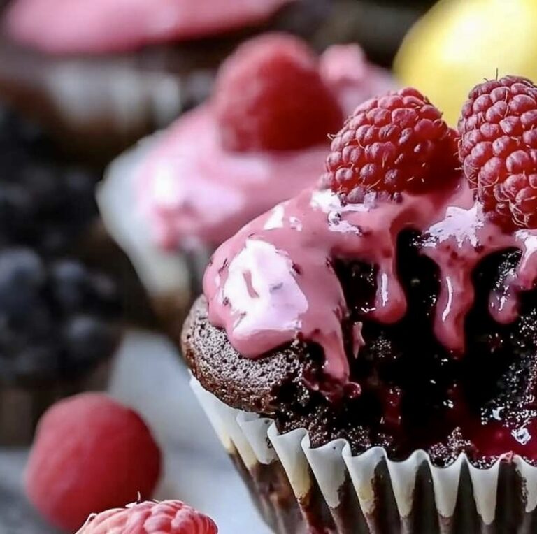 Raspberry Chocolate Lava Cupcakes Recipe