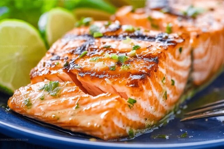 Grilled Salmon with Garlic Lime Butter Recipe
