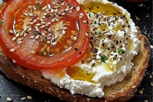 Ricotta-Topped Tomato Toast with Sesame and Olive Oil Bliss Recipe