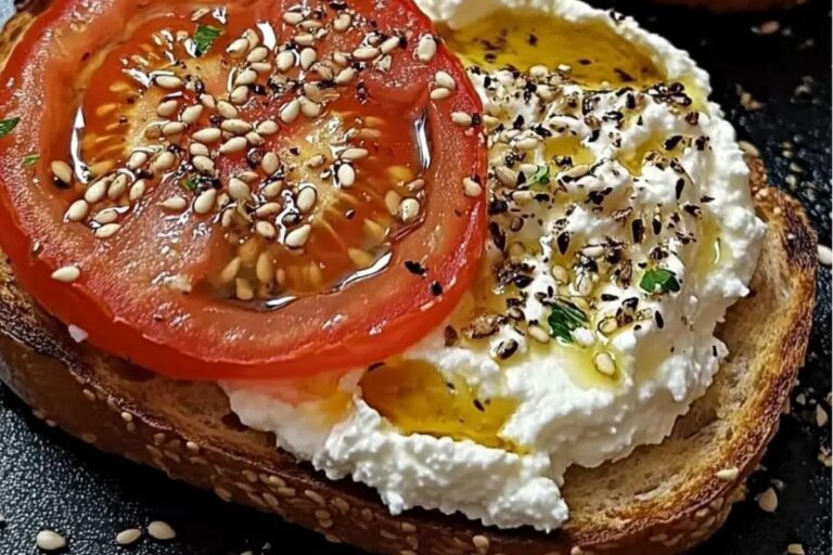 Ricotta-Topped Tomato Toast with Sesame and Olive Oil Bliss Recipe