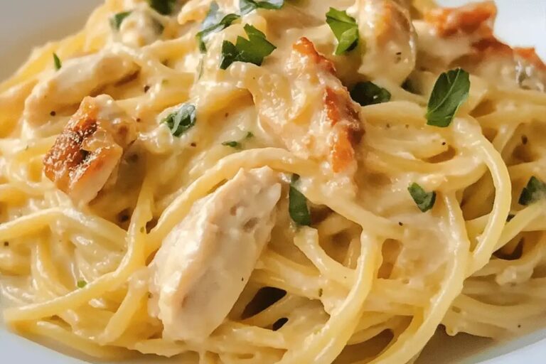 Creamy Crockpot Chicken Spaghetti Recipe