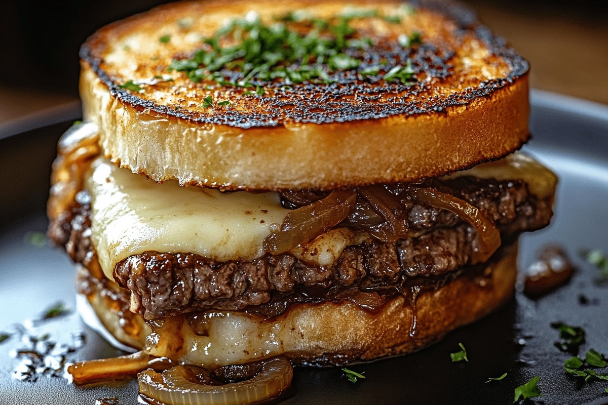 Caramelized Onion and Cheese Steak Sandwich Recipe