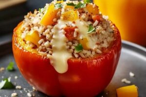 Flavor-Packed Stuffed Bell Peppers with Rice and Cheese Recipe