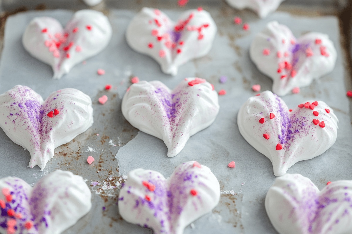 Confetti Meringue Heart Cookies Recipe