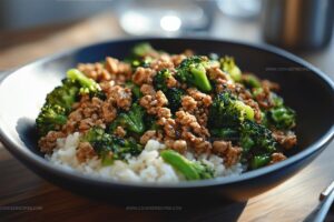Honey Sriracha Ground Chicken and Broccoli Recipe