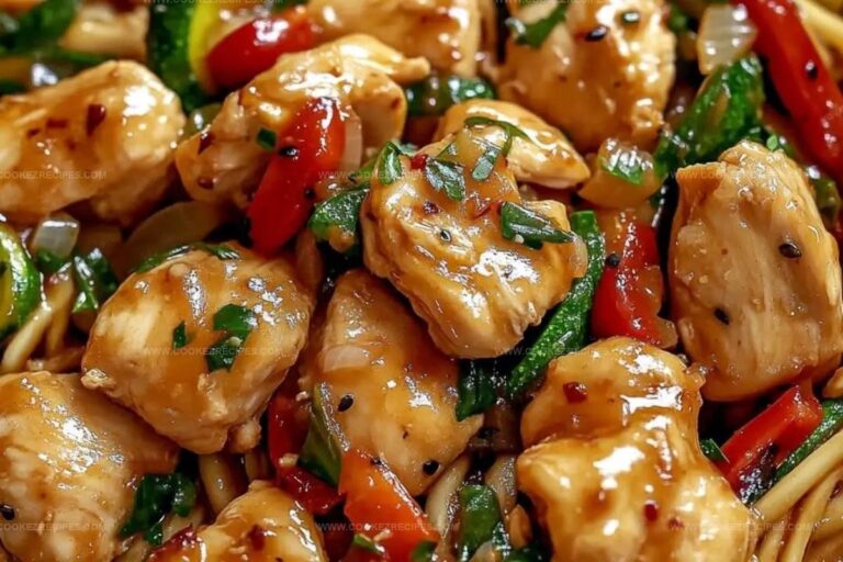 Healthy Garlic Chicken Zoodles Stir Fry Recipe