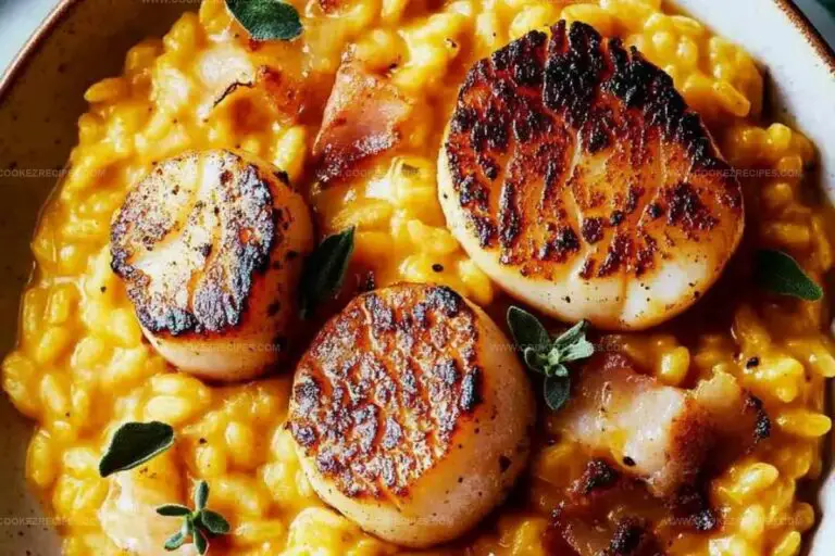 Pumpkin Risotto with Seared Scallops Recipe