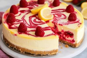 Raspberry Swirl Lemon Cheesecake Recipe