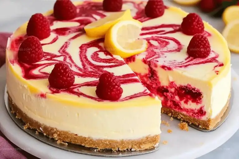 Raspberry Swirl Lemon Cheesecake Recipe