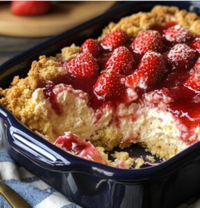 Candied Strawberry Cheesecake Dump Cake Recipe