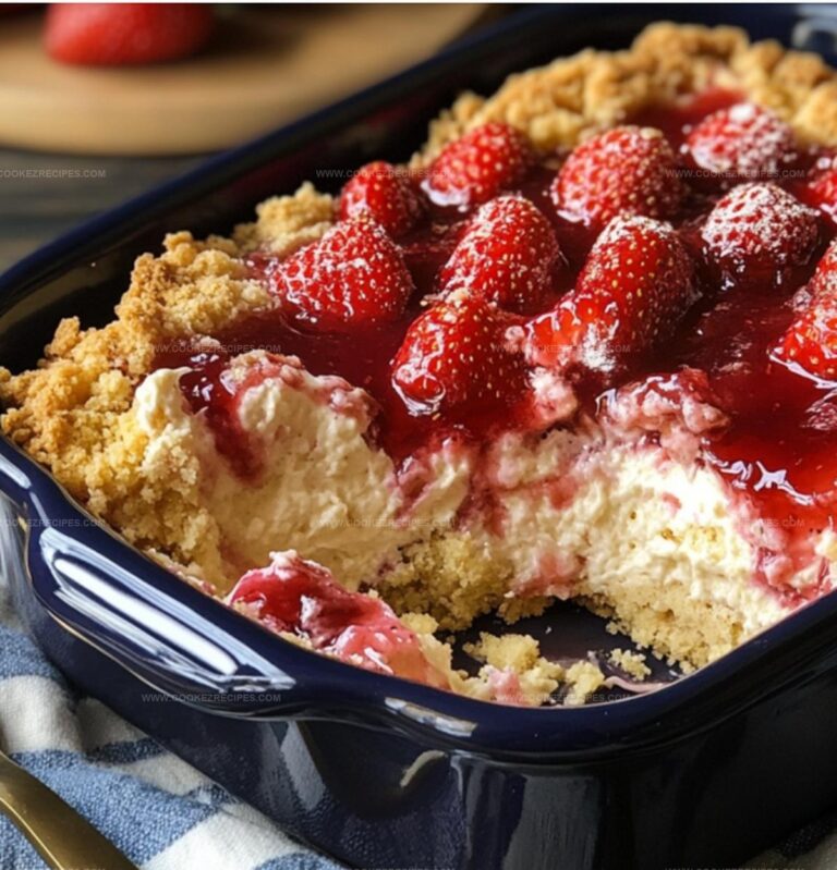 Candied Strawberry Cheesecake Dump Cake Recipe