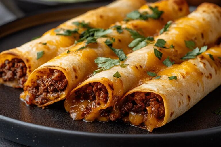 Baked Cheesy Beef Taquitos Recipe
