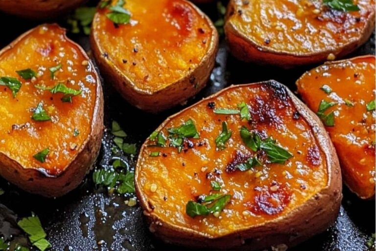 Savory Garlic-Infused Roasted Sweet Potatoes Recipe