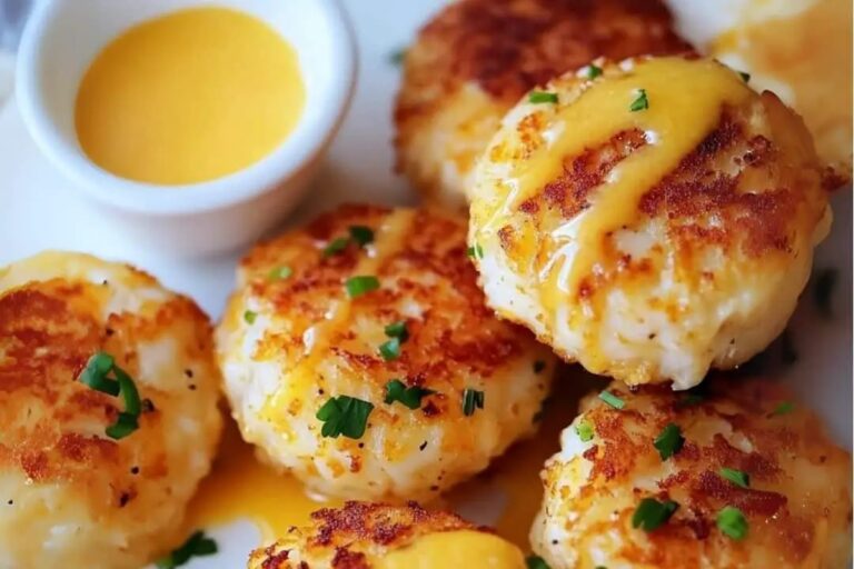 Golden Cheddar Crab Cakes with Zesty Lemon Butter Drizzle Recipe